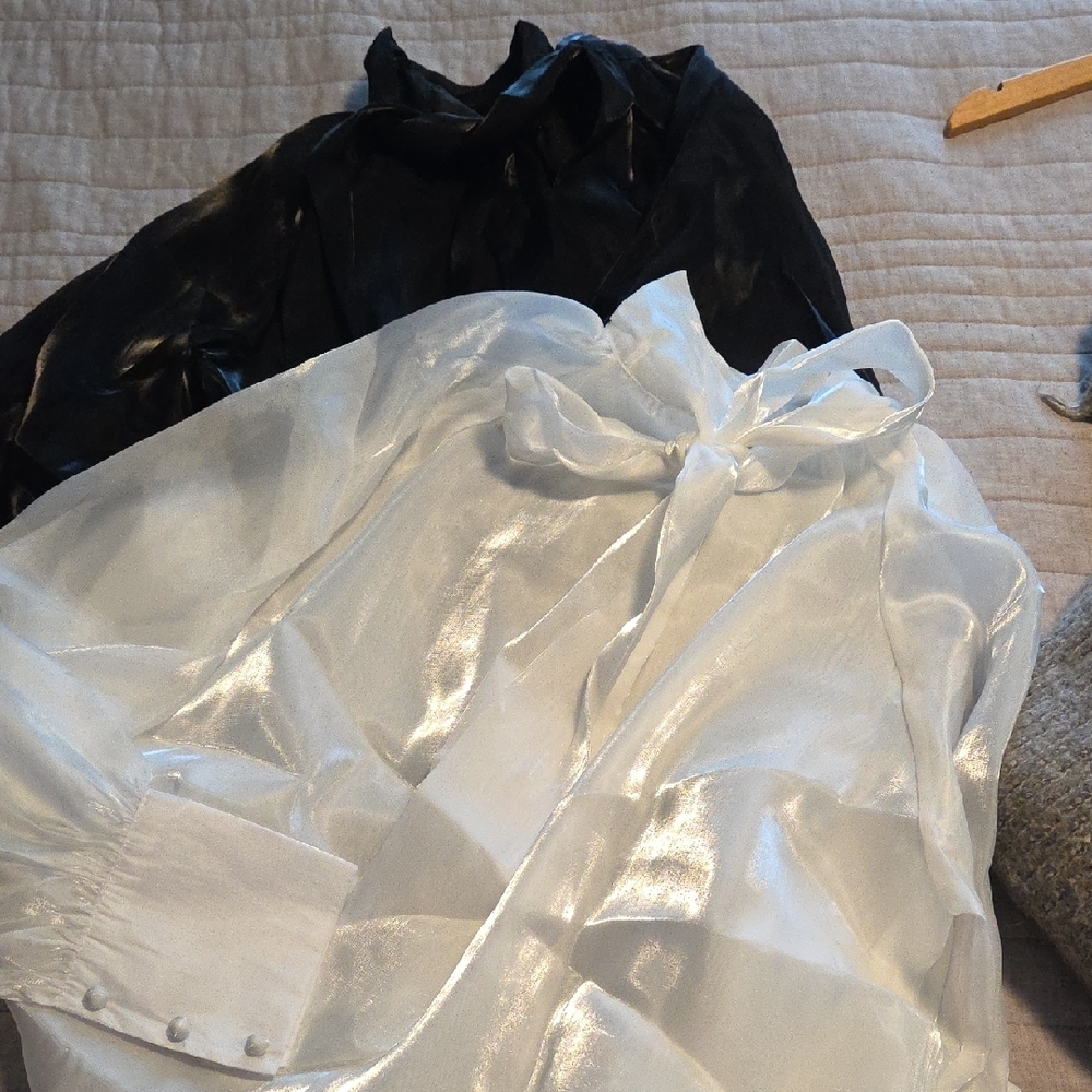 Elegant White and Black Blouse Lot